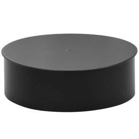 5-inch Black Stove Pipe Clean Out Tee Cap, 24 Gauge Steel