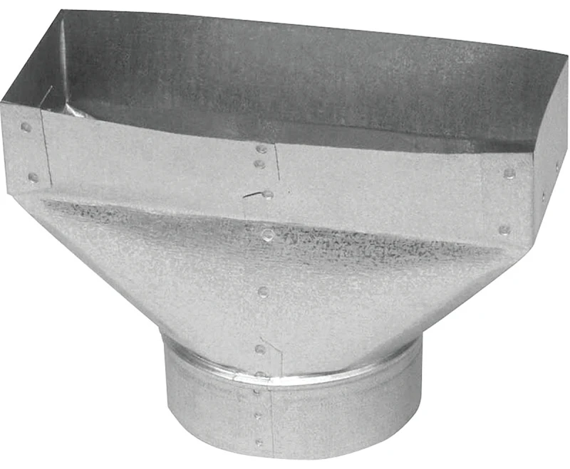 Hvac Register Boot, Galvanized, 30-gauge, 3-1/4 X 10 To 4 Inches