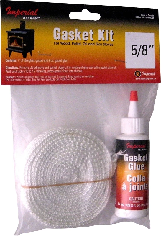 Fiberglass Tape Kit For Stove Windows, 5/8 X 1/8 In. X 7 Ft. With Gasket Cement