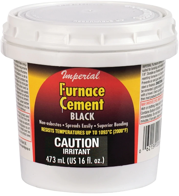 Furnace Cement, Black, 16 Oz. - High-temperature Sealant For Metal And Masonry