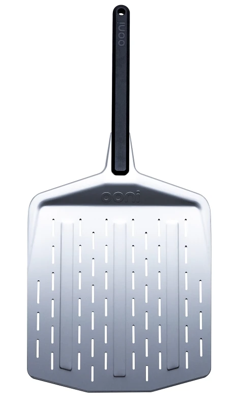 Aluminum Perforated Pizza Peel, 12 Inch Diameter, Lightweight and Durable