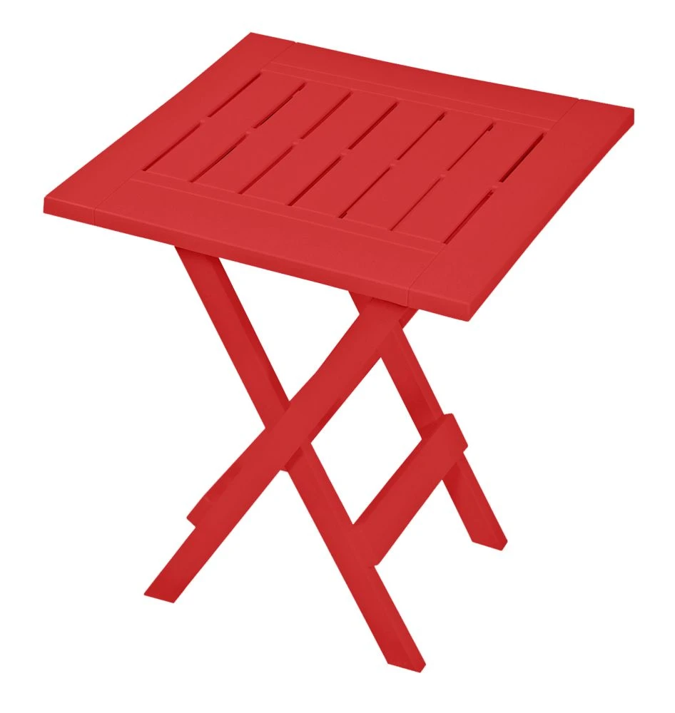 Folding Table In Red - Weather Resistant, Contemporary Design, Model 14312-6pdq