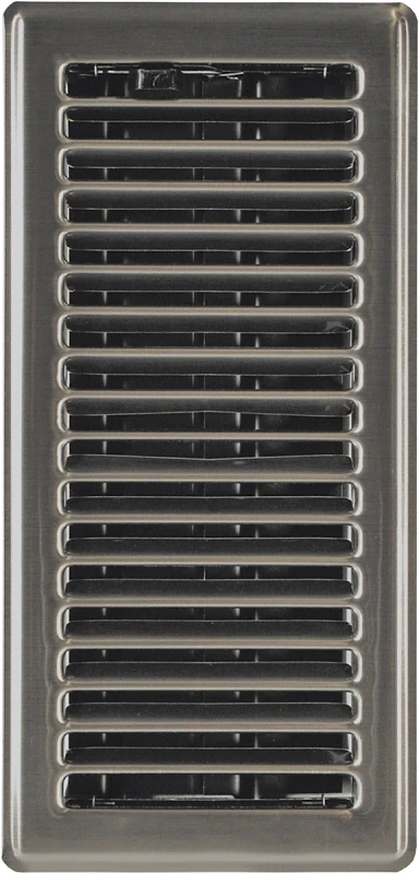 Contemporary Floor Register, Satin Nickel, 4 X 10 Inches, Steel Construction
