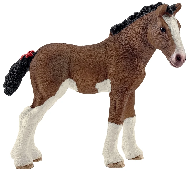 Brown Toy Clydesdale Foal Figurine for Ages Three and Up