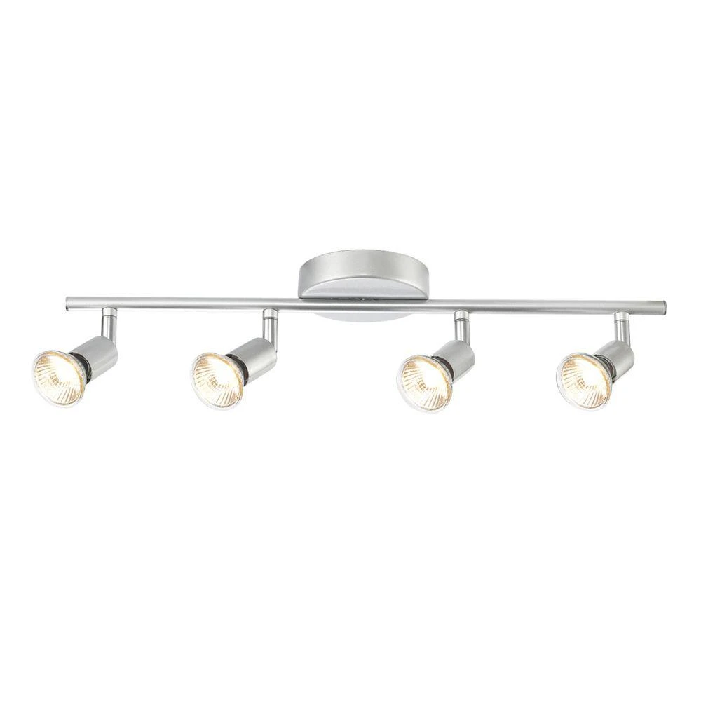 Payton Collection Four-Light Track Bar Fixture with Painted Silver Finish