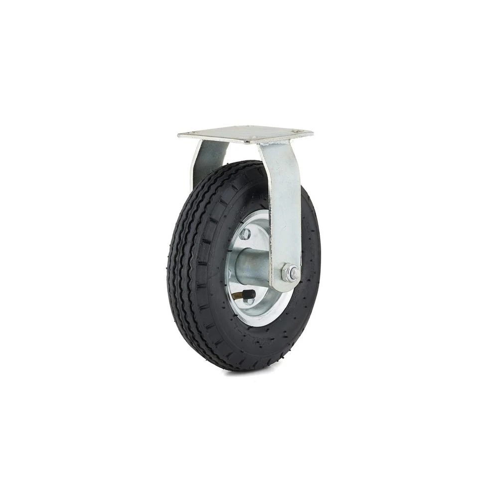 Rigid Pneumatic Wheel Caster, 8-inch, 220 Lb Load Capacity, Shock Absorbing