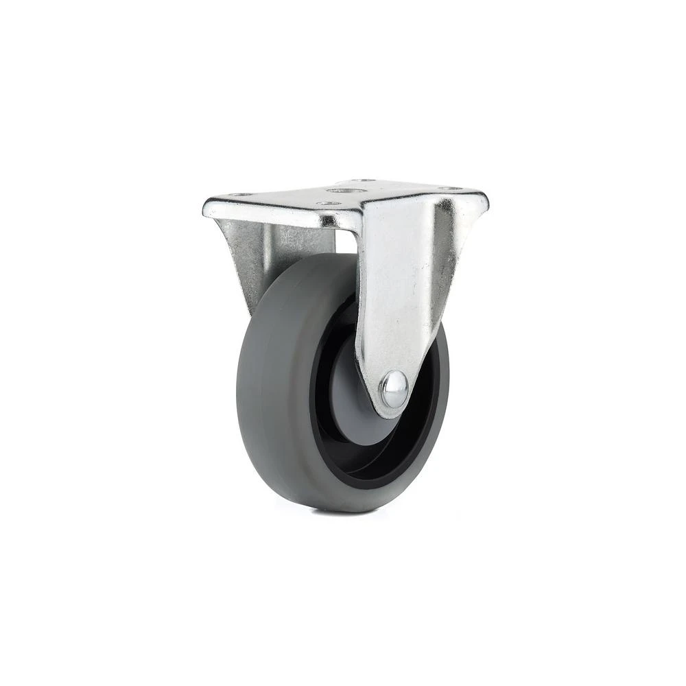 4-inch Gray Thermoplastic Rigid Plate Caster With 247 Lb Load Capacity