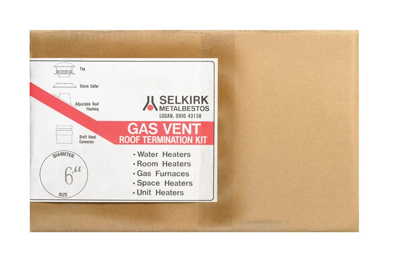 Gas Vent Termination Kit, Round, Type B, 6-inch, 4-piece Set