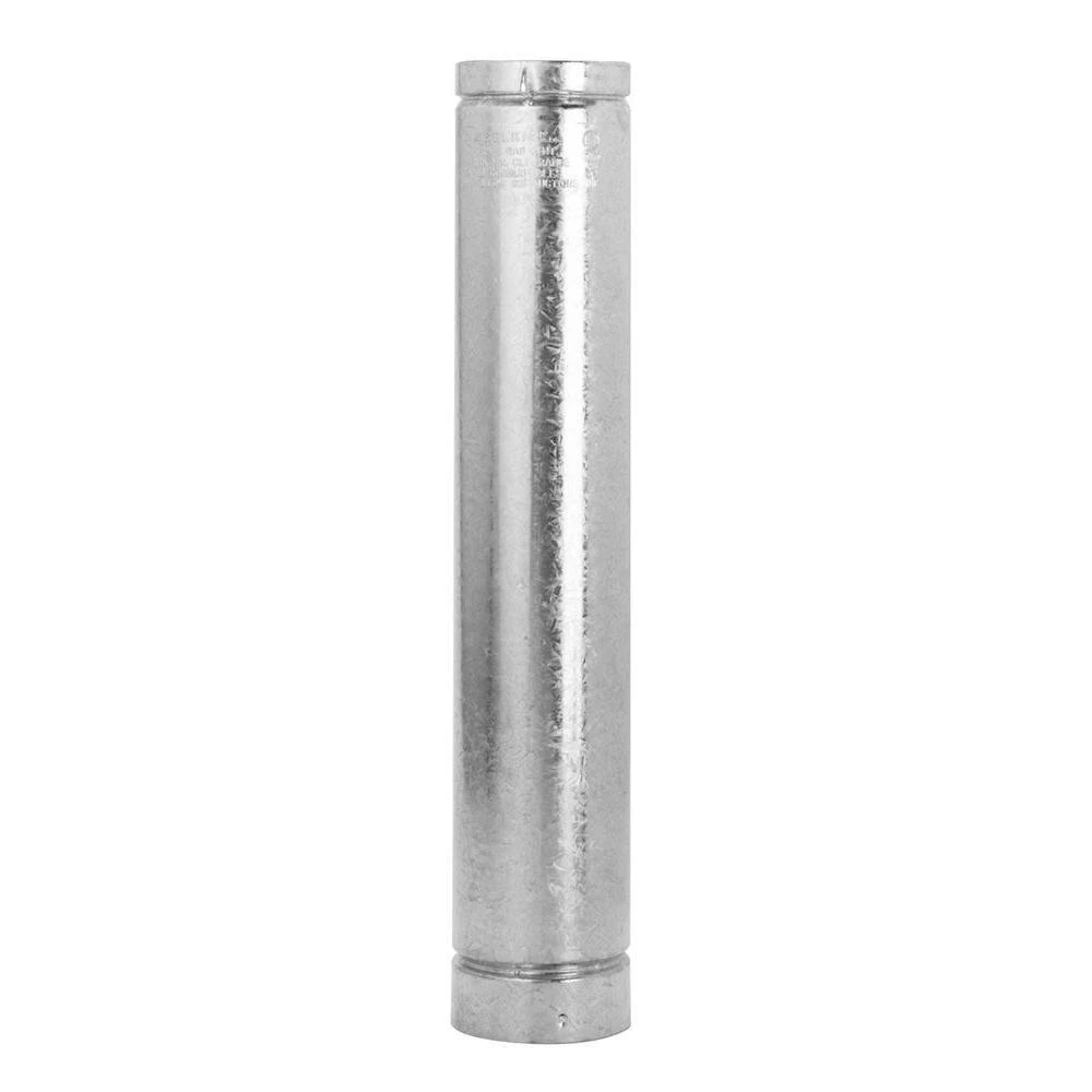 Gas Vent Chimney Pipe, Round, Type B, 5 X 24-inch, Double Wall Construction