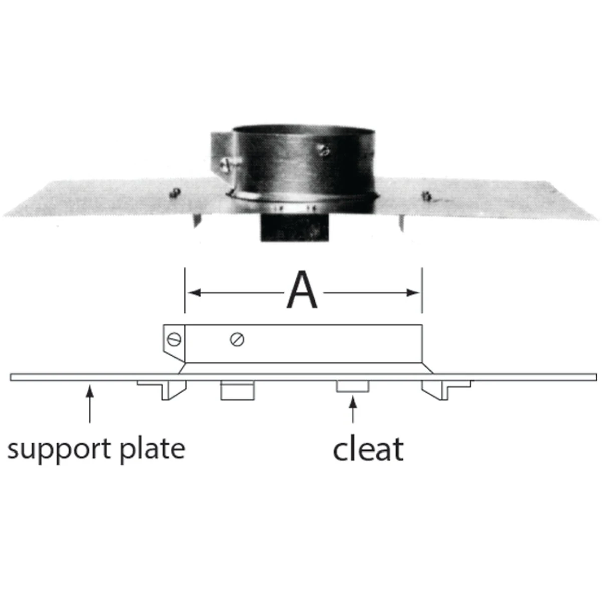 6 In. X 6-5/8 In. Pipe Support Assembly For Gas Vent