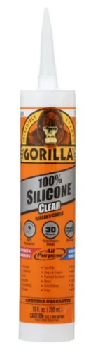 100% Silicone Sealant, Clear, 10-ounce - Waterproof & Mold Resistant