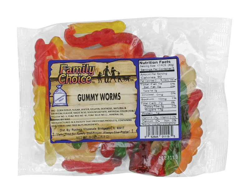 Gummy Worms Assorted Candy 8 Oz. - Delicious And Fun Treat