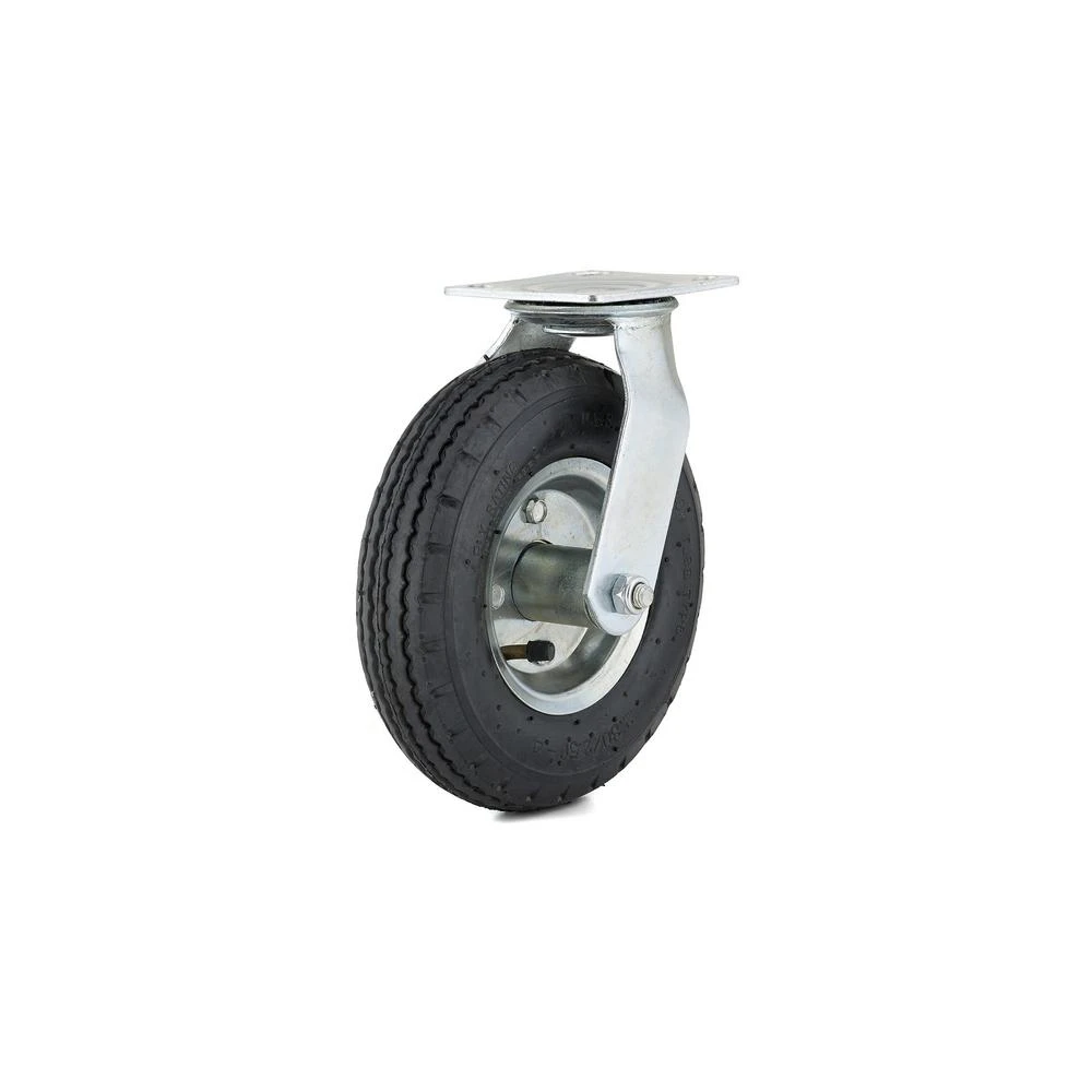 8 Inch Pneumatic Wheel Swivel Caster with Durable Rubber Tire and Steel Frame