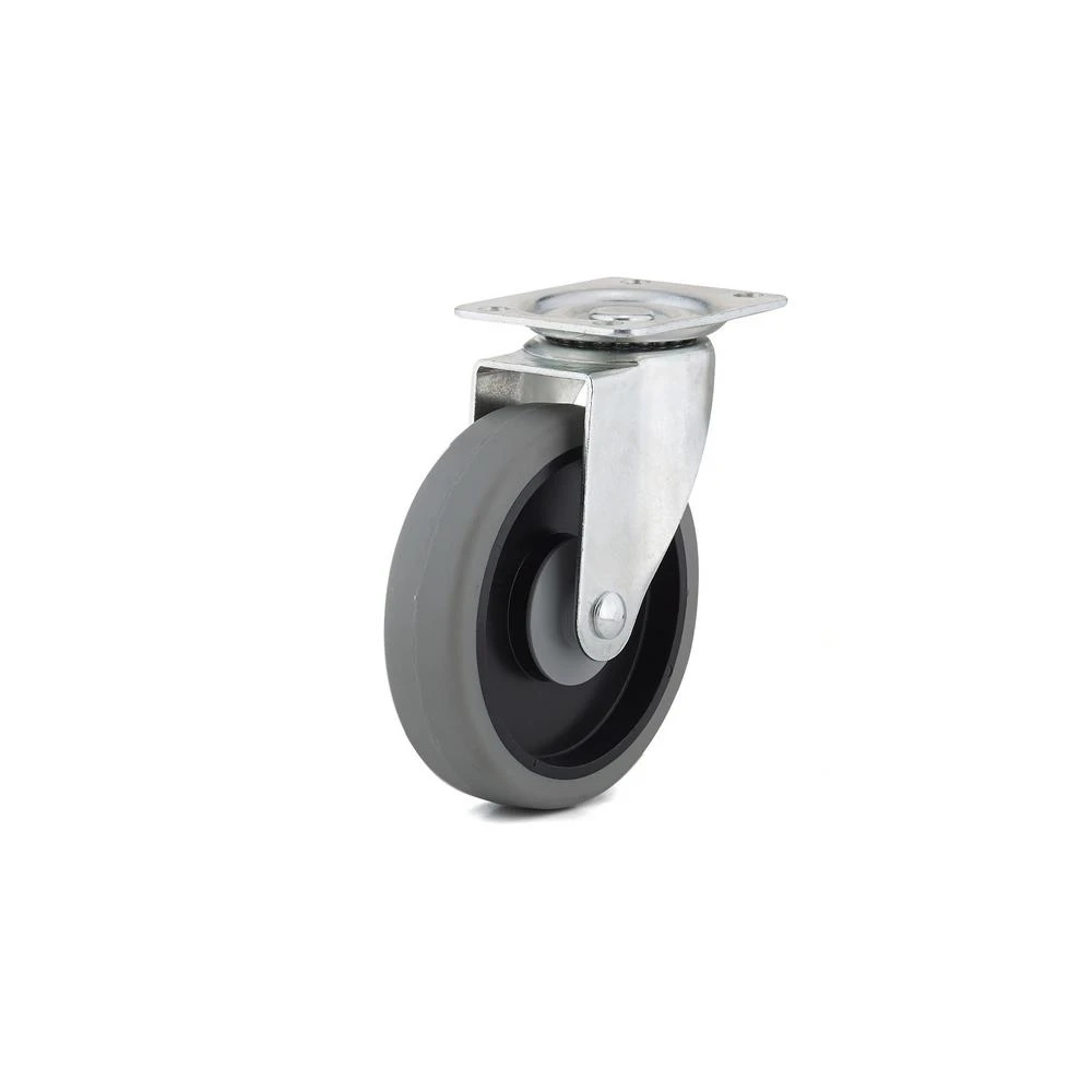 Five Inch Thermoplastic Rubber on Polyurethane Wheel Swivel Plate Caster
