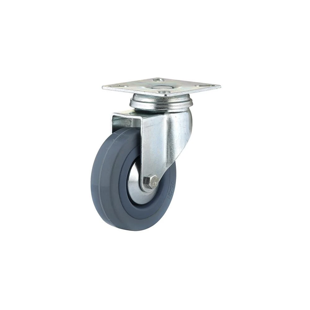 3-inch Gray Tpr Swivel Caster With 165 Lb Load Capacity And Thread Guards