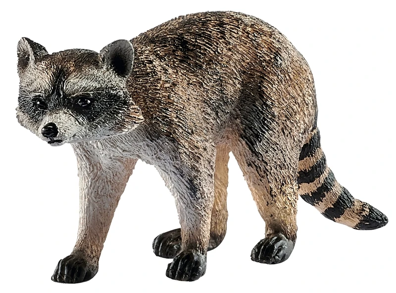 Raccoon Toy Animal Figure, Black, White & Gray, 1" X 2.9" X 1.5"