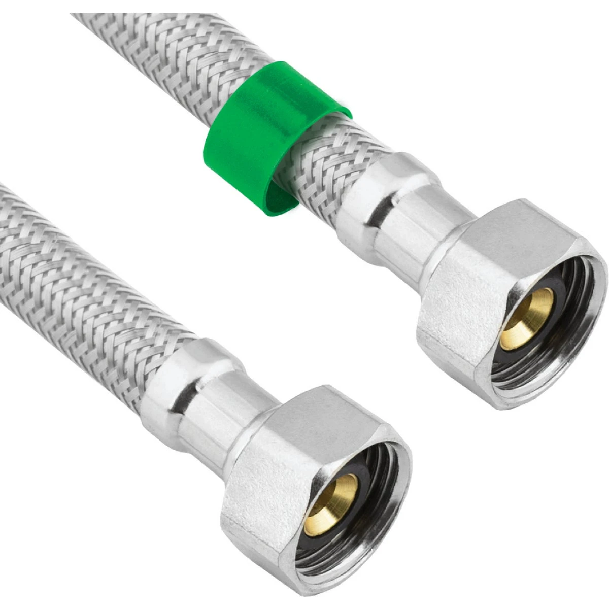 Stainless Steel Faucet Connector with 1/2 Inch Female Iron Pipe by 1/2 Inch Female Iron Pipe, 9 Inch Length