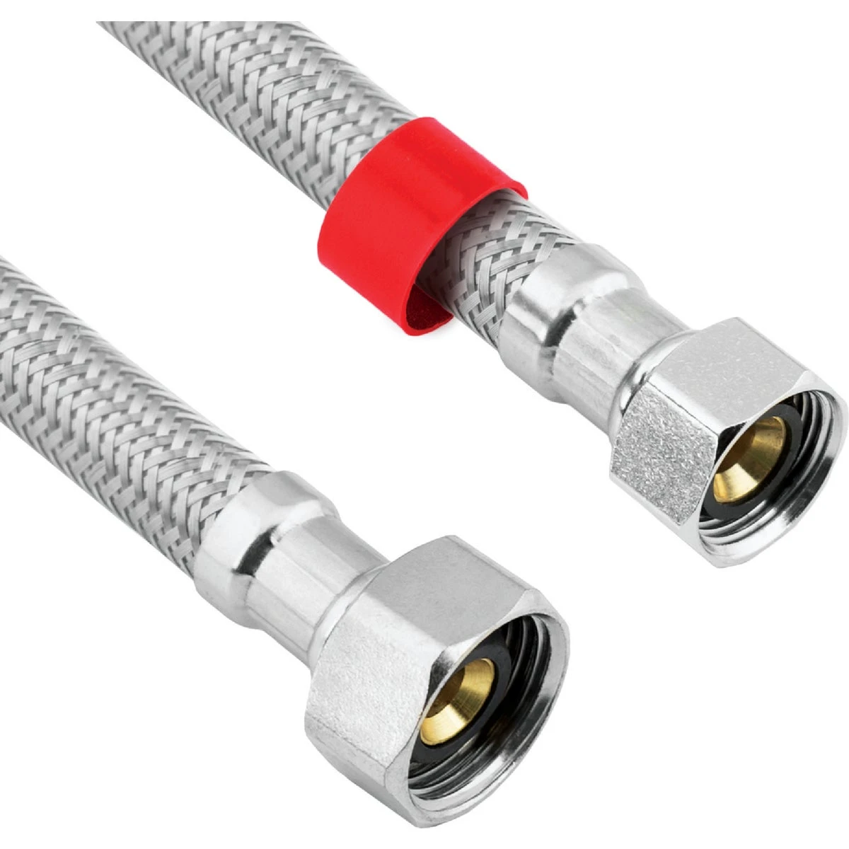 One Half Inch Compression by One Half Inch Female Iron Pipe by Twelve Inch Stainless Steel Faucet Connector
