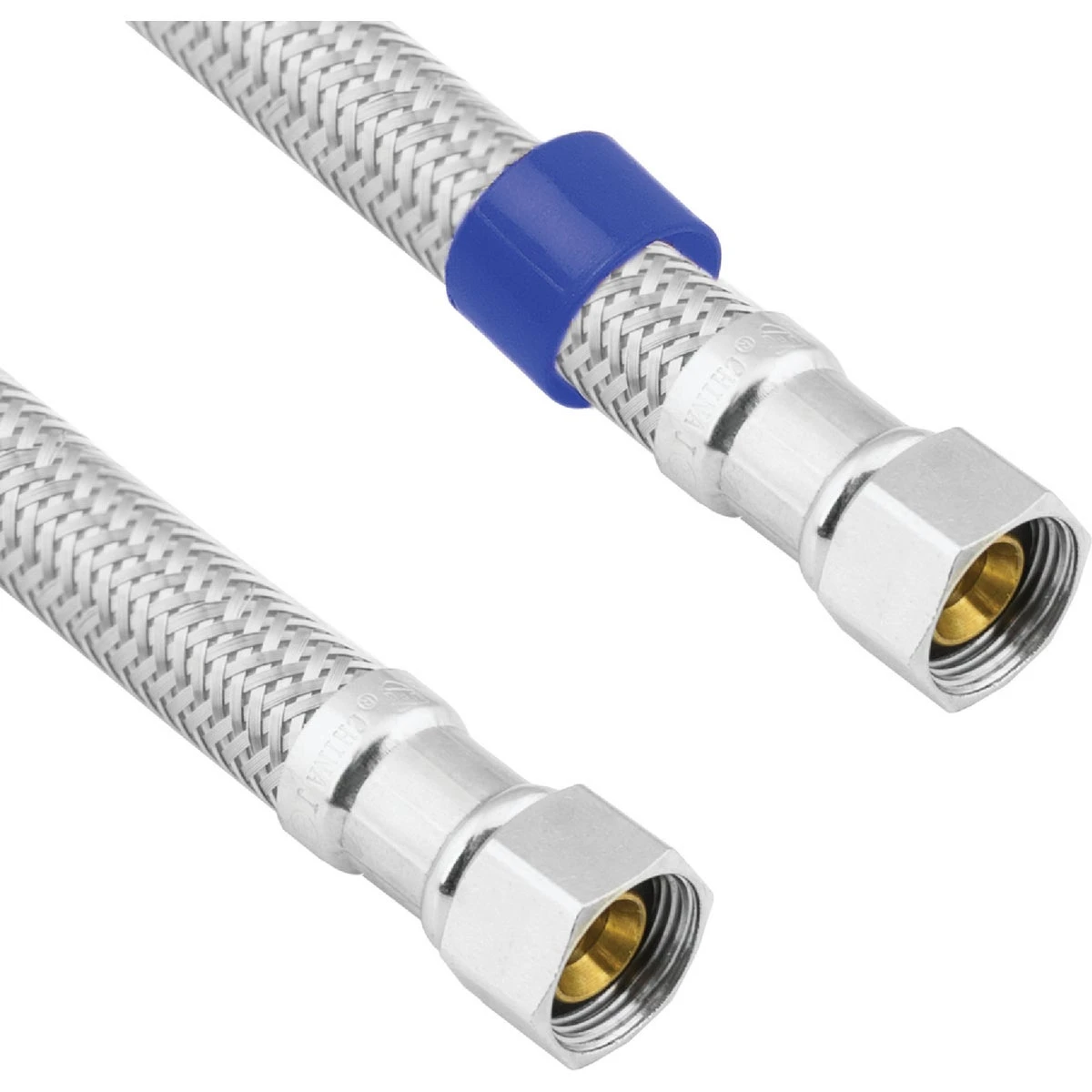 Stainless Steel Faucet Connector, 3/8 Inch Compression by 3/8 Inch Compression, 12 Inch Length