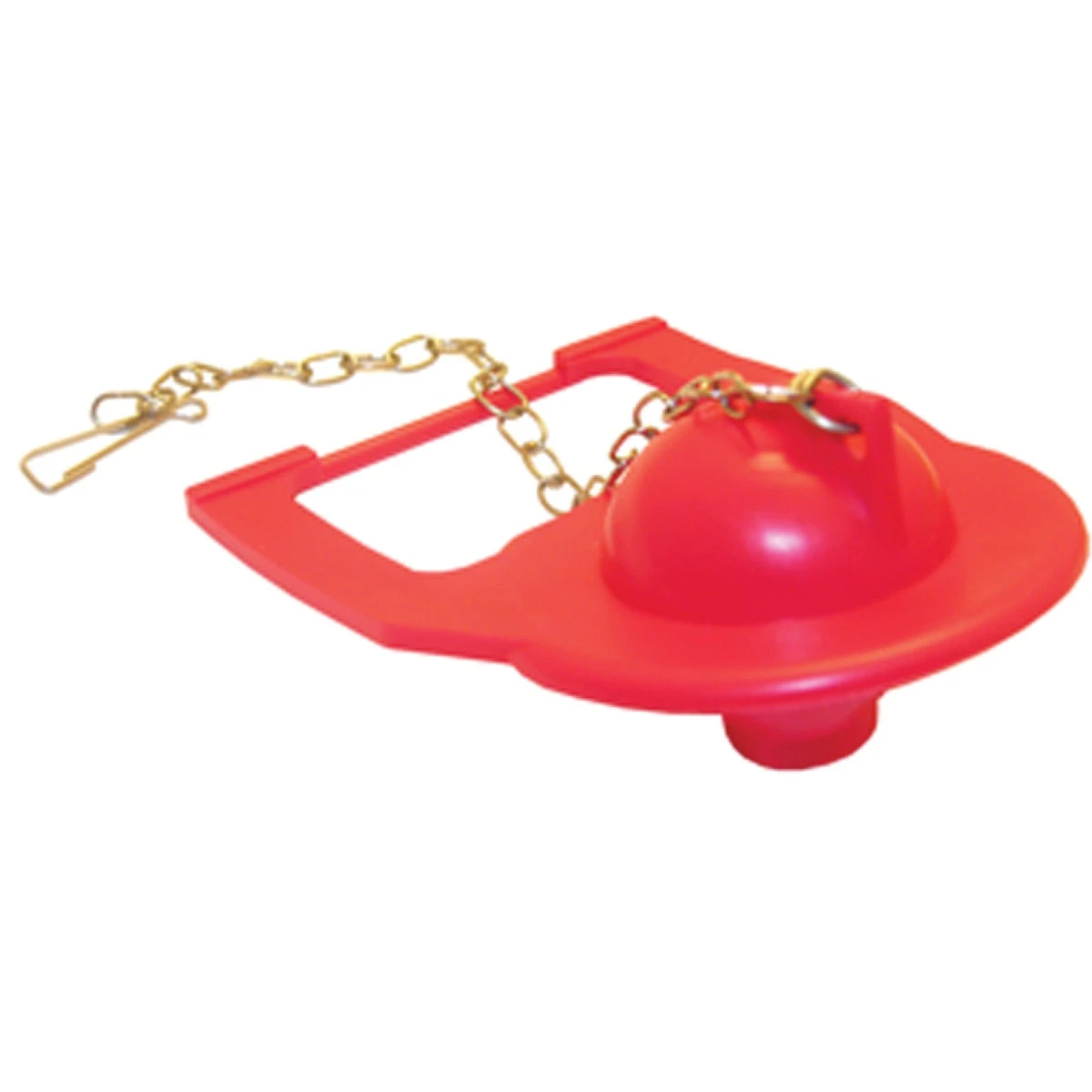 Square Back Red Rubber Toilet Flapper With Chain, Model 04-1535