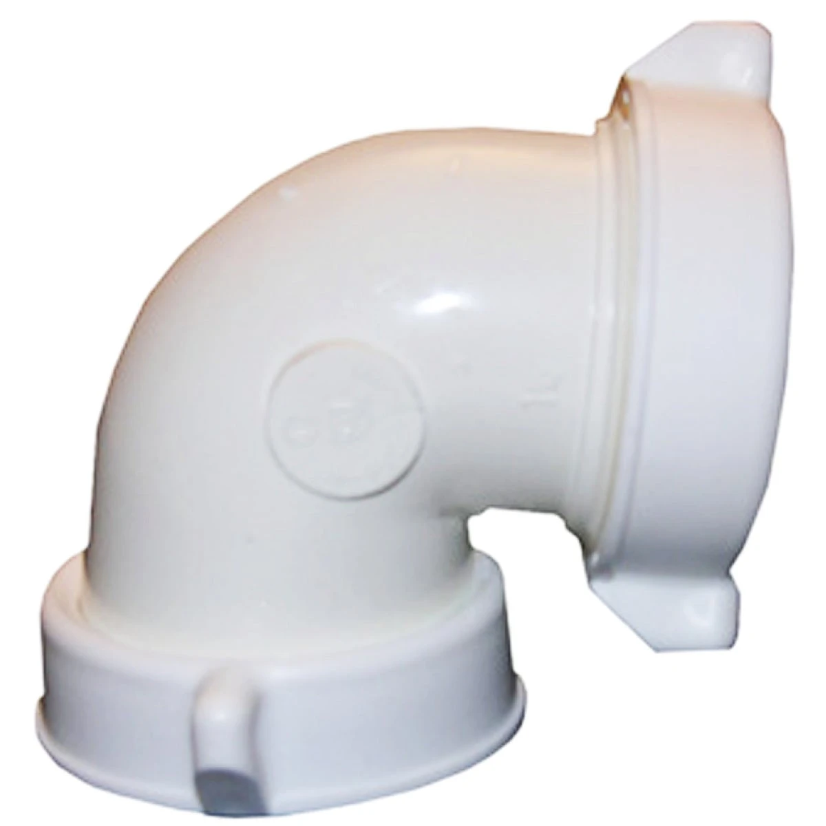 1-1/2 Inch White Plastic 90 Degree Slip Joint Elbow With Nuts And Washers