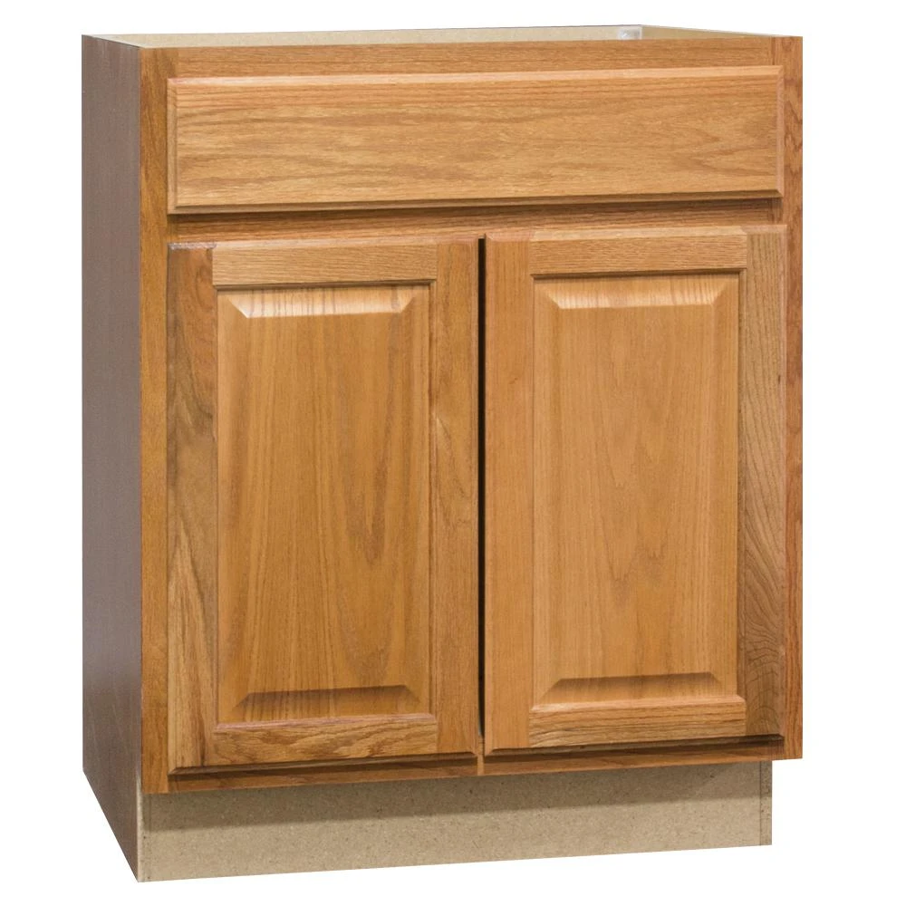 Bathroom Vanity Cabinet Sink Base Oak Finish 24-Inch Width