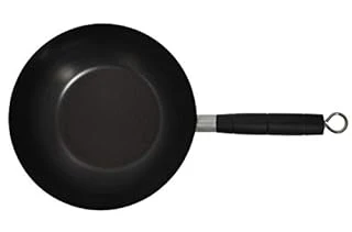 9.5 Inch Carbon Steel Nonstick Wok with Stay-Cool Handle for Even Heating