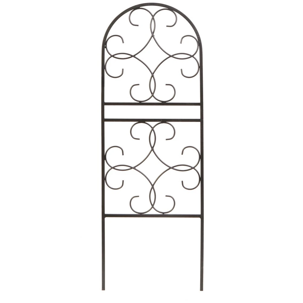 84490 Scroll Pot Trellis, 36 Inch, Black Metal Design