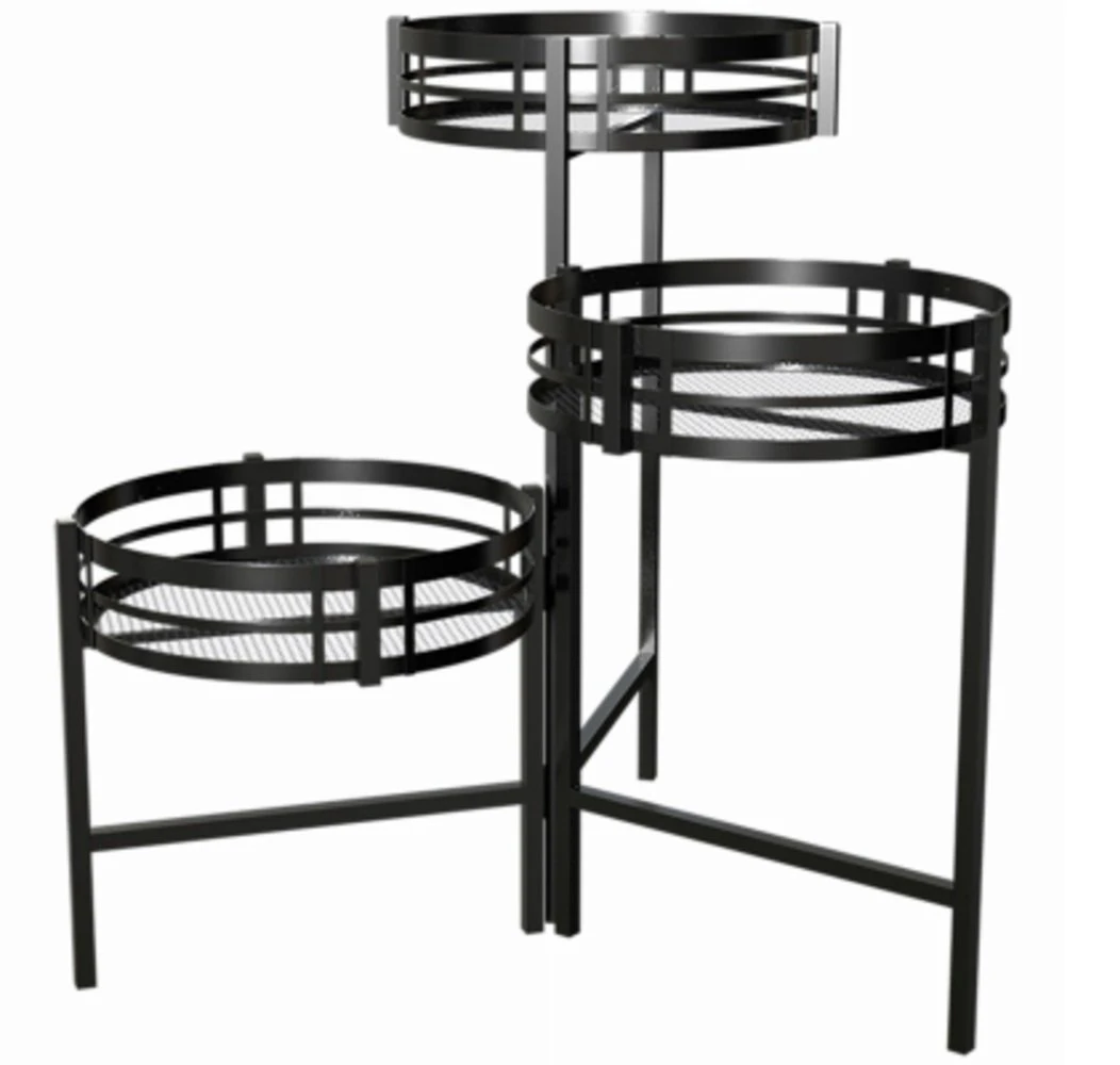 Mission 3-tier Folding Plant Stand, Black, 10 X 10 X 21 Inches, Model 81635
