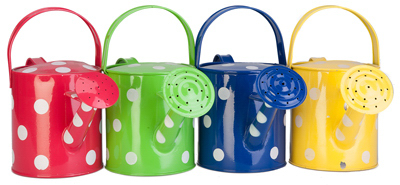 1/2 Gallon Assorted Metal Watering Can - Polka Dot Design