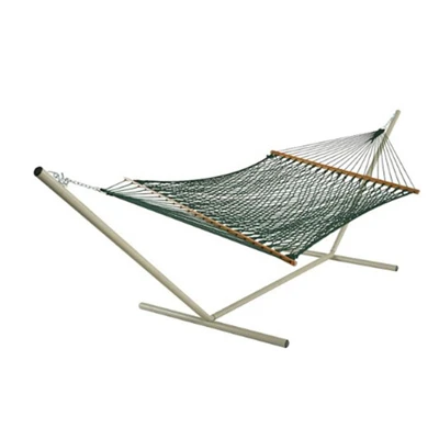 12-Foot Rope Hammock with Durable Steel Stand for Outdoor Relaxation