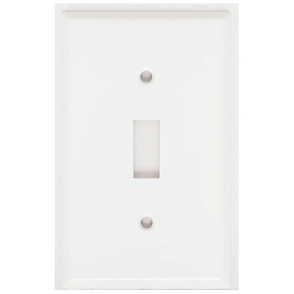 Steel Wall Plate, One-Gang, One Toggle Switch Opening, White Finish