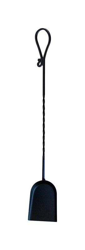 Panacea Black Powder Coated Steel Ash Shovel, 30 Inch Durable Fireplace Tool