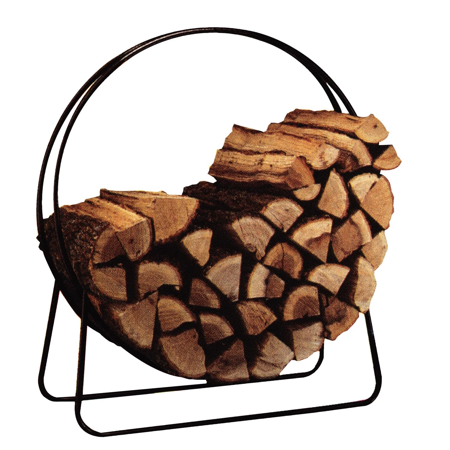 Black Powder Coated Steel Log Rack 40" Height For Indoor And Outdoor Use