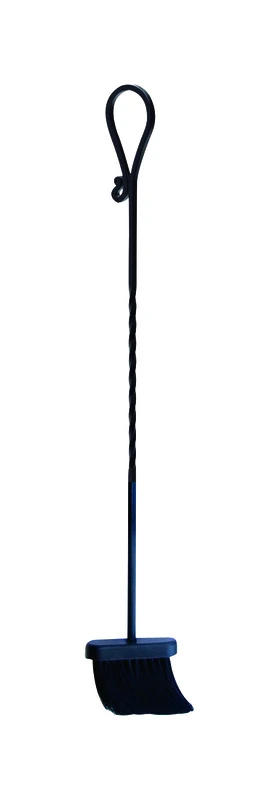 Black Fireplace Brush with 30 Inch Handle for Efficient Hearth Cleaning
