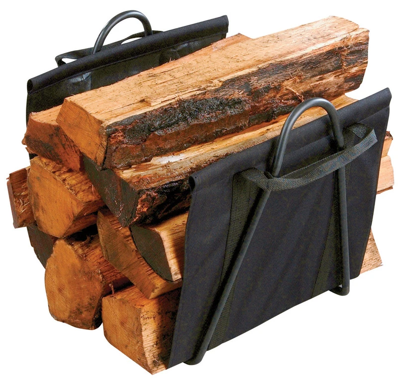 Fireplace Log Tote with Durable Steel Stand for Easy Firewood Storage and Transport
