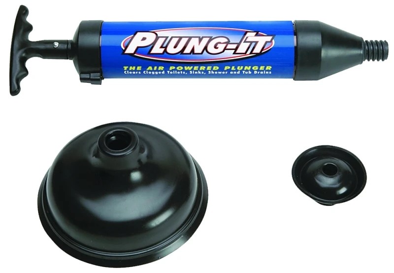 Air Drain Plunge-it Drain Opener With Attachments For Toilets And Drains