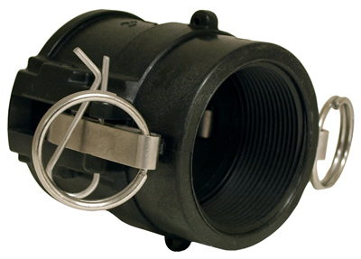 Cam and Groove Coupling, Polypropylene Material, Part D Style, 2 Inch Diameter