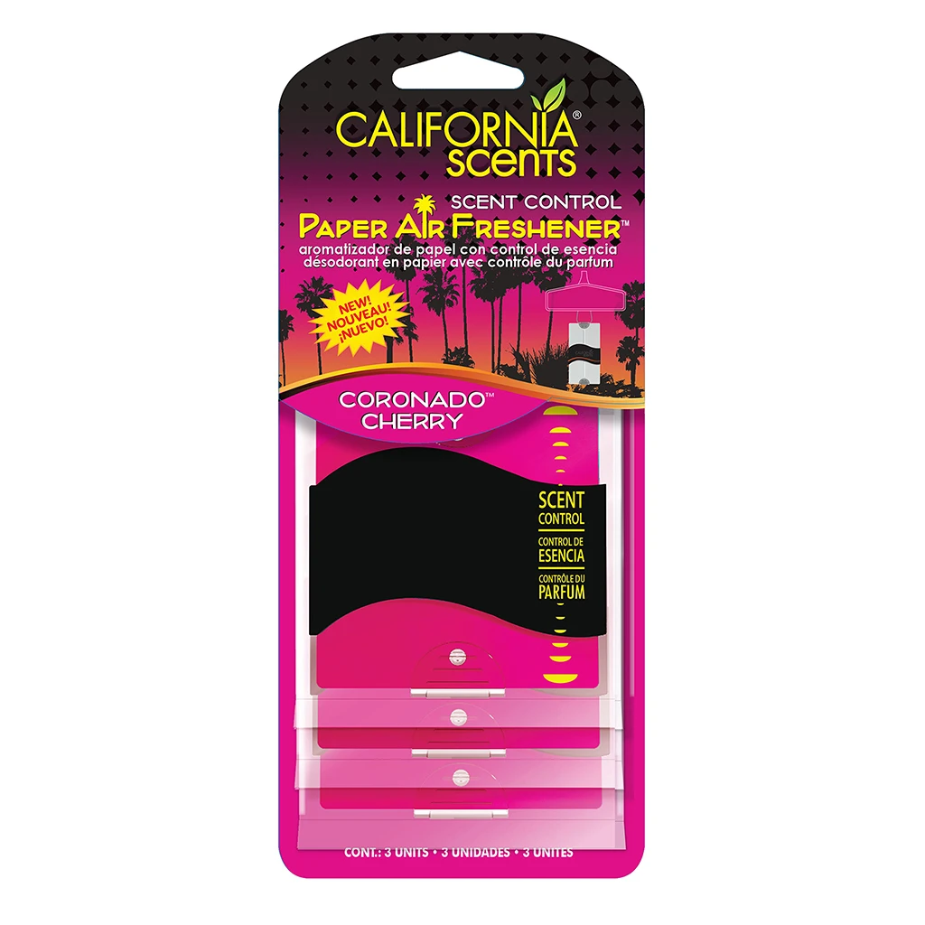 Palms Paper Coronado Cherry Car Air Freshener, 3-Count