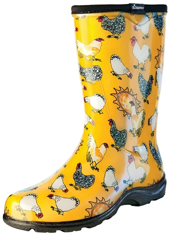 Women's Size 7 Chicken Daffodil Yellow Rain & Garden Boots