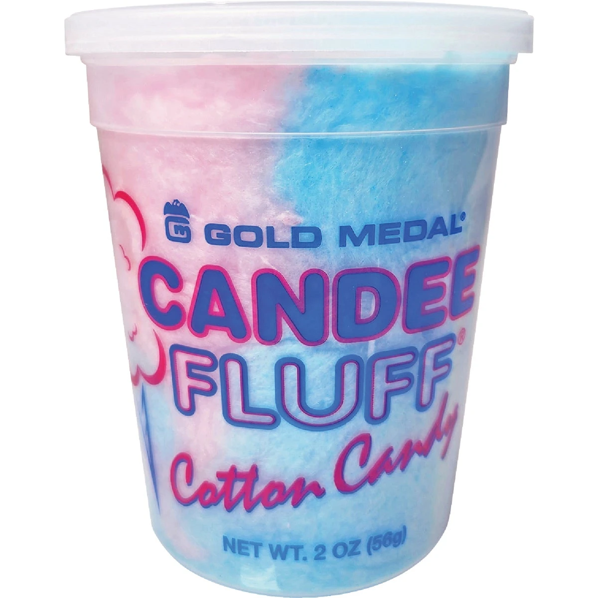 Candee Fluff Cotton Candy - Blue Raspberry & Pink Vanilla - 2 Oz Container