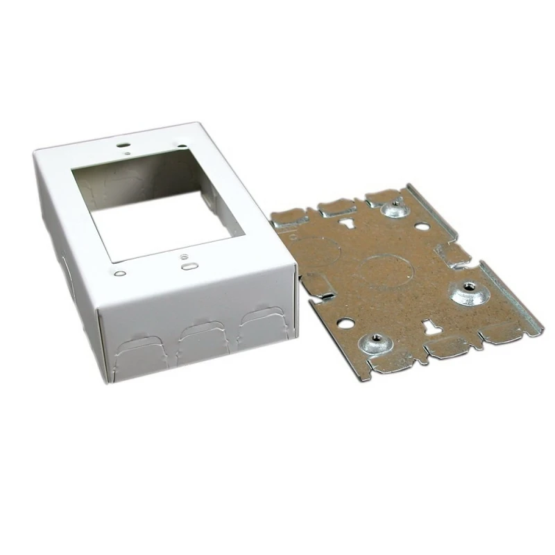 Deep Electrical Outlet Box, 1 and 3 Eighths Inch Depth, White Finish