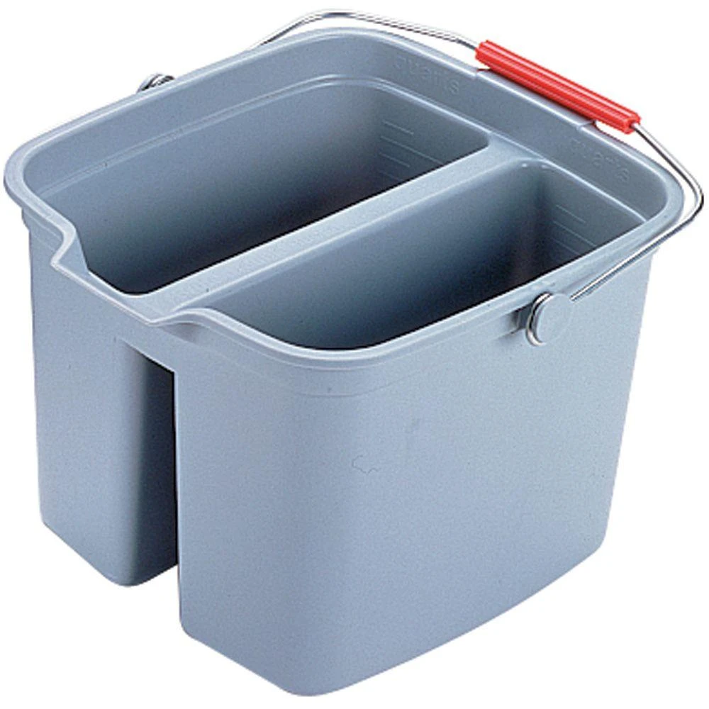 Efficient 17 Qt. Gray Cleaning Divided Bucket