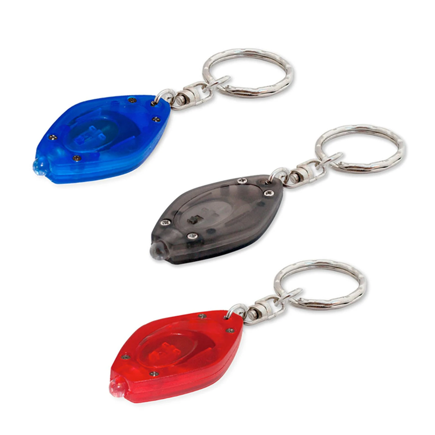 Oval Mini Key Ring With Led Light - Assorted Colors