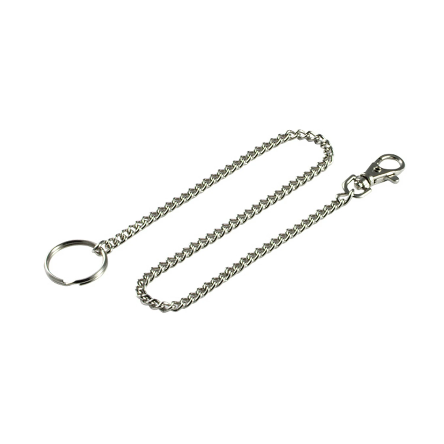 18-1/4 Inch Nickel-plated Steel Pocket Chain With Split Key Ring