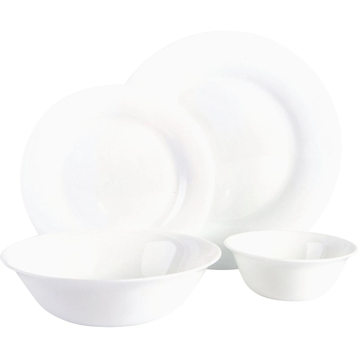 White Shadow Opal Glass Dinnerware Set - 36-piece Collection