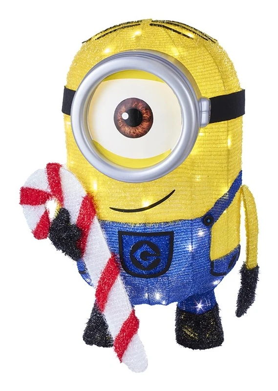 Tinsel Minion Decoration, 28 Inches Tall, Festive Holiday Ornament