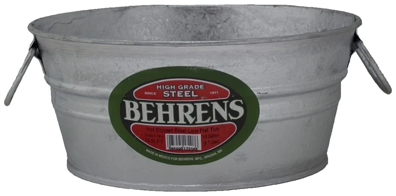 Flat Steel Tub with 1.5 Gallon Capacity Durable Construction