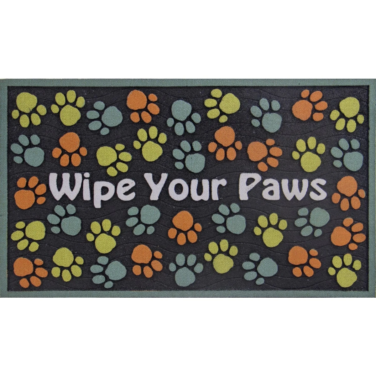 Apache Wipe Your Paws 18 In. X 30 In. Recycled Rubber Door Mat - Multi-color
