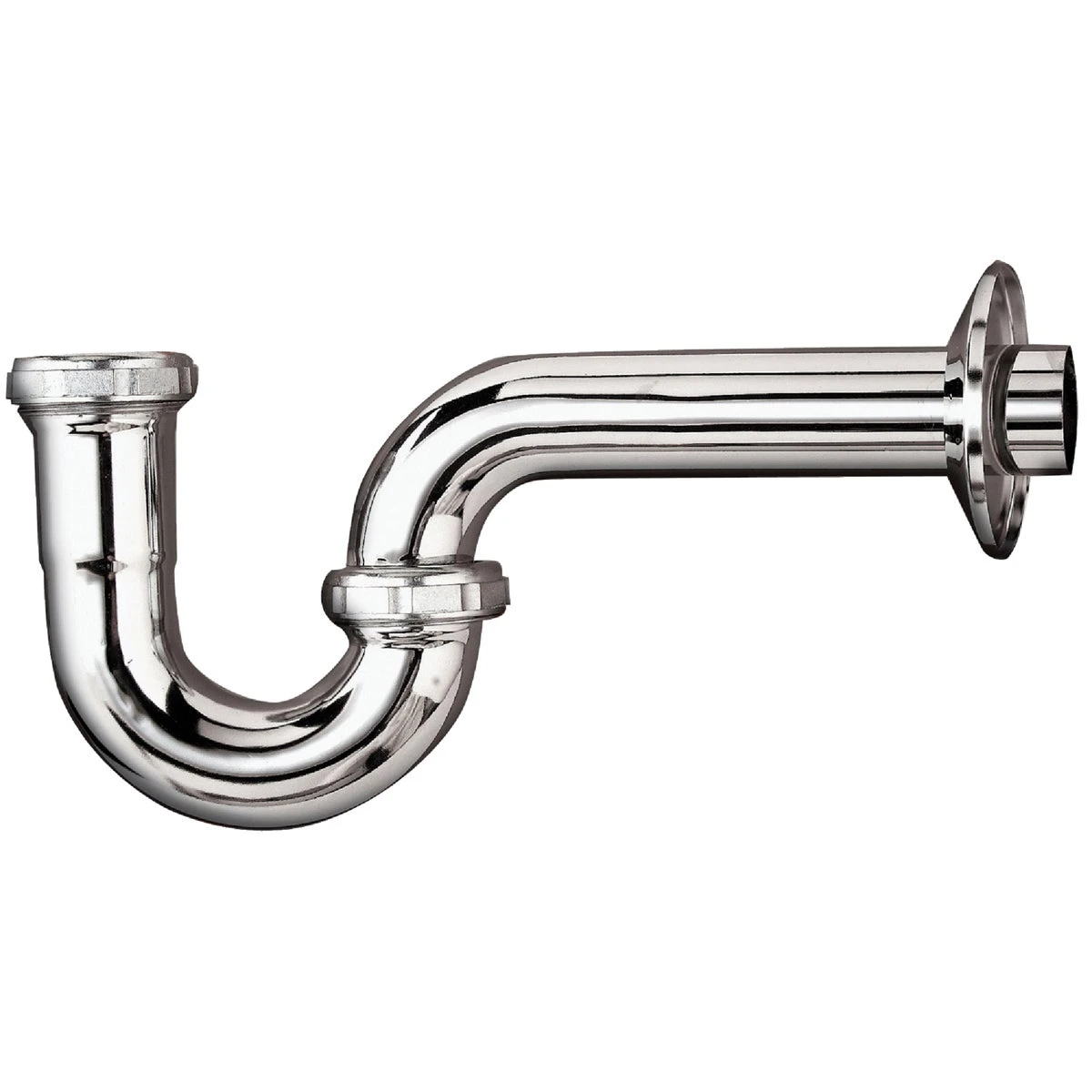 1-1/4 In. X 1-1/4 In. Chrome-plated 17 Gauge Brass P-trap Drain Pipe